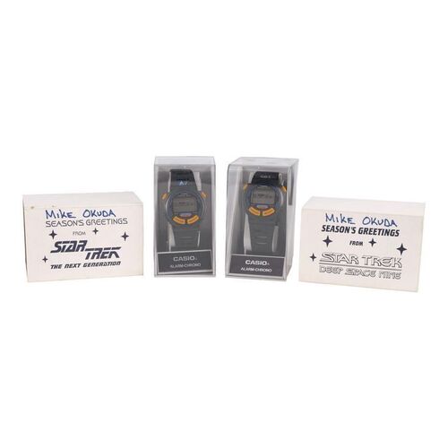 1453. Michael and Denise Okuda Collection: Pair of Watch Crew Gifts ### STAR TREK: THE NEXT GENERATION (T.V. SERIES, 1987-1994)/STAR TREK: DEEP SPACE NINE (T.V. SERIES, 1993-1999)