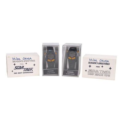 1453. Michael and Denise Okuda Collection: Pair of Watch Crew Gifts ### STAR TREK: THE NEXT GENERATION (T.V. SERIES, 1987-1994)/STAR TREK: DEEP SPACE NINE (T.V. SERIES, 1993-1999)