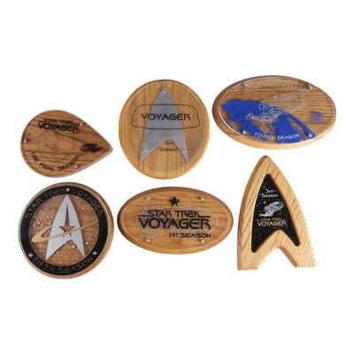 1479. Michael and Denise Okuda Collection: Set of Six Crew Gift Plaques ### STAR TREK: VOYAGER (T.V. SERIES, 1995 - 2001)