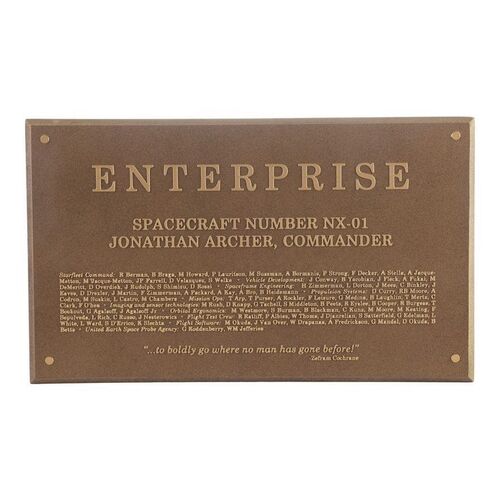 1482. Michael and Denise Okuda Collection: Enterprise NX-01 Dedication Plaque ### STAR TREK: ENTERPRISE (2001-2005)