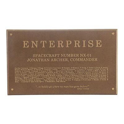 1482. Michael and Denise Okuda Collection: Enterprise NX-01 Dedication Plaque ### STAR TREK: ENTERPRISE (2001-2005)