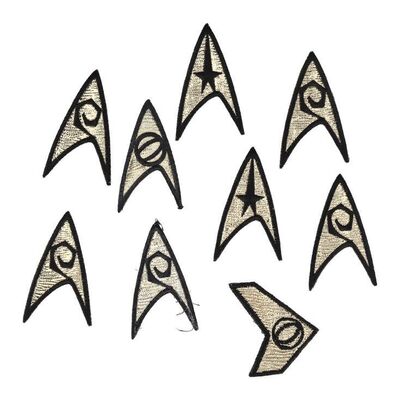 1521. Michael and Denise Okuda Collection: Set of Nine Enterprise and Defiant Badges ### STAR TREK: DEEP SPACE NINE (T.V. SERIES, 1996)/STAR TREK: ENTERPRISE (T.V. SERIES, 2005)