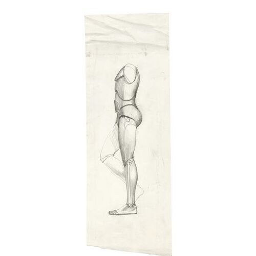 1666. Pair of Hand-Drawn Ralph McQuarrie C-3PO Leg and Torso Concept Sketches ### STAR WARS: A NEW HOPE (1977)
