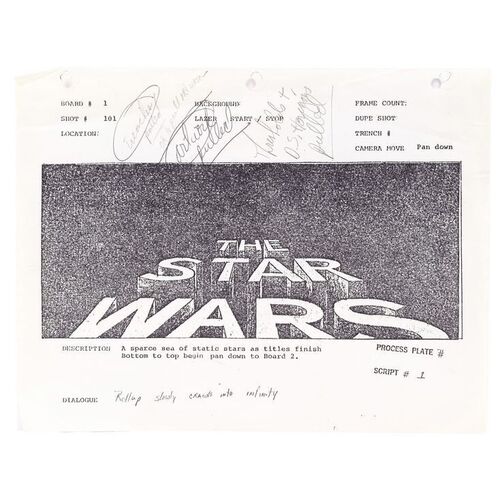 1667. Printed Opening Crawl Storyboard with Handwritten Annotations ### STAR WARS: A NEW HOPE (1977)