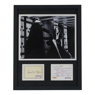 1670. Framed James Earl Jones and Alec Guinness Autographs with Black-and-White Still ### STAR WARS: A NEW HOPE (1977)