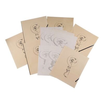 1686. Set of 12 Printed Paul Huston Probe Droid Industrial Light & Magic Crew T-Shirt Silkscreen Designs ### STAR WARS: THE EMPIRE STRIKES BACK (1980)
