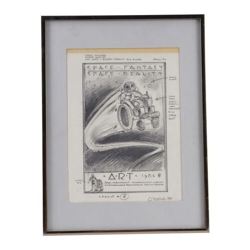 1709. William Plumb Collection: Framed Hand-Drawn Lawrence Noble Poster Prelim ### SPACE: FANTASY AND REALITY