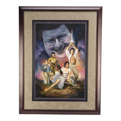 1710. William Plumb Collection: Framed Hand-Painted Julie Bell "Seinfeld Wars" Painting ### STAR WARS: A NEW HOPE (1977)/SEINFELD (T.V. SERIES, 1989 - 1998)