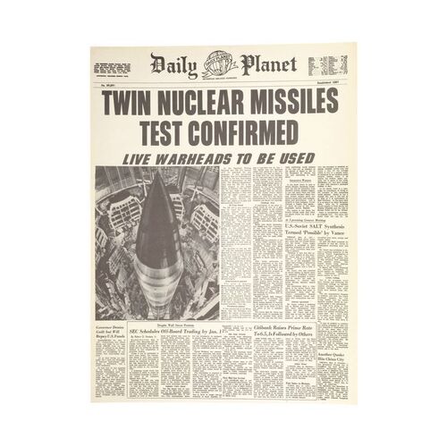 1774. Pair of Daily Planet Newspaper Covers ### SUPERMAN (1978)/SUPERMAN II (1980)