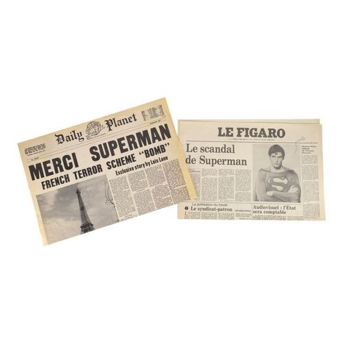 1775. Superman (Christopher Reeve) Daily Planet and Le Figaro Newspaper Covers ### SUPERMAN II (1980)/SUPERMAN III (1983)