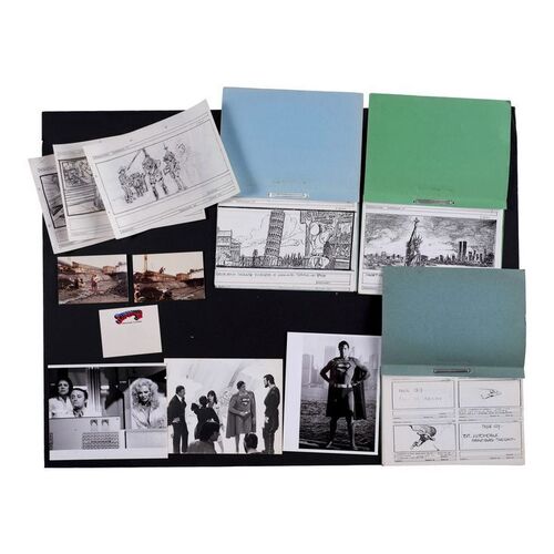 1777. Set of Three Hand-Drawn Storyboards, Printed Storyboards, and Behind-the-Scenes Photos ### SUPERMAN III (1983)
