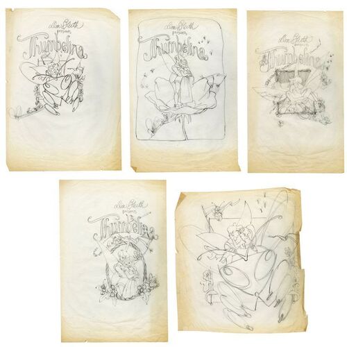 1814. Set of Five Hand-Drawn Cover Concept Art ### THUMBELINA (1994)