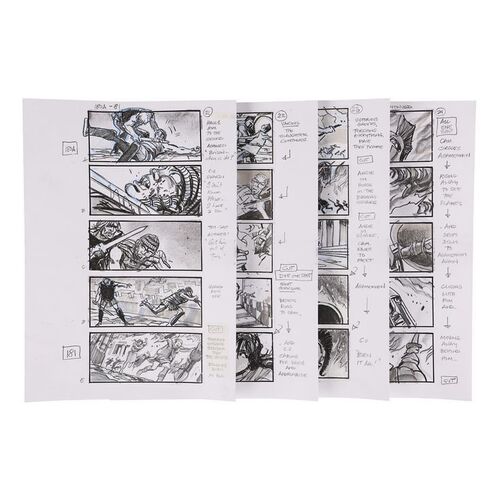 1853. Four Martin Asbury Hand-drawn Storyboard Pages ### TROY (2004)