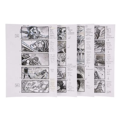 1853. Four Martin Asbury Hand-drawn Storyboard Pages ### TROY (2004)