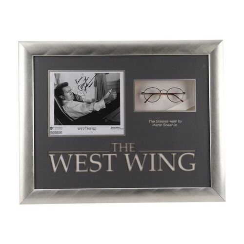 1898. President Josiah "Jed" Bartlett's Framed Glasses with Martin Sheen-Autographed Promotional Still ### THE WEST WING (1999-2006)