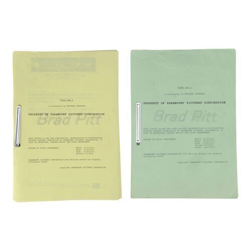 1908. Pair of Brad Pitt's Scripts ### WORLD WAR Z (2013)