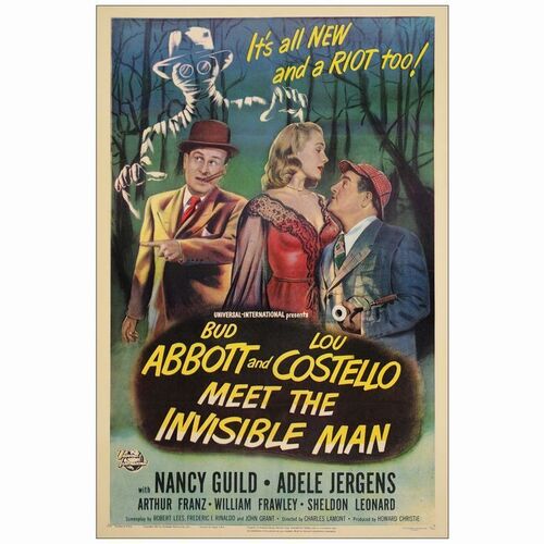 9. One Sheet (27" x 41"); Very Fine- on Linen ### ABBOTT AND COSTELLO MEET THE INVISIBLE MAN (1951)