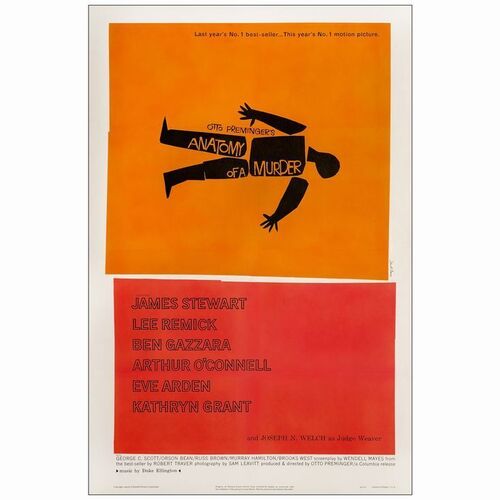 18. One Sheet (27" x 41"); Fine+ on Linen ### ANATOMY OF A MURDER (1959)