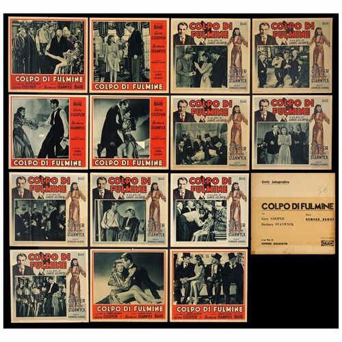 29. Group of 14 Italian Photobustas (12.5" x 13.25"); Very Fine- ### BALL OF FIRE (1947)