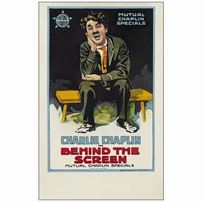 34. Window Card (14" x 22"); Stone Litho; Fine+ on Paper ### BEHIND THE SCREEN (1916)
