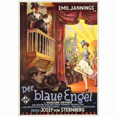 46. Pre-War German (37.5" x 54.5"); Stone Litho, Country-of-Origin; Very Fine on Linen ### THE BLUE ANGEL (1930)