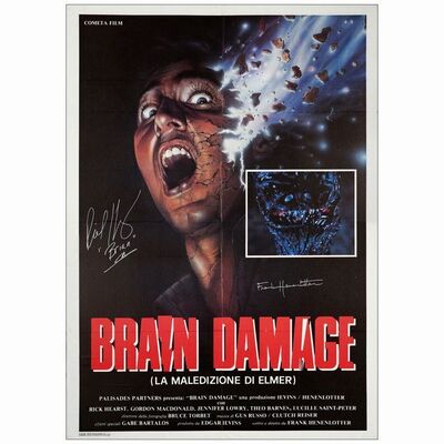 51. Italian 2-Fogli (39" x 55") Signed by Frank Henenlotter and Rick Herbst; Very Fine+ Folded ### BRAIN DAMAGE (1988)