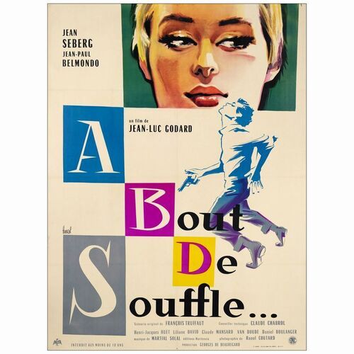 57. French Grande (47" x 63"); Artwork Style, Country-of-Origin; Very Fine+ on Linen ### BREATHLESS (1960)
