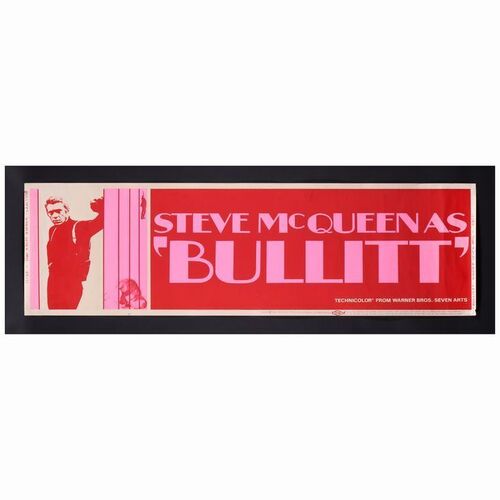 64. Paper Banner (24" x 82") From the David Frangioni Collection; Very Fine Rolled ### BULLITT (1968)