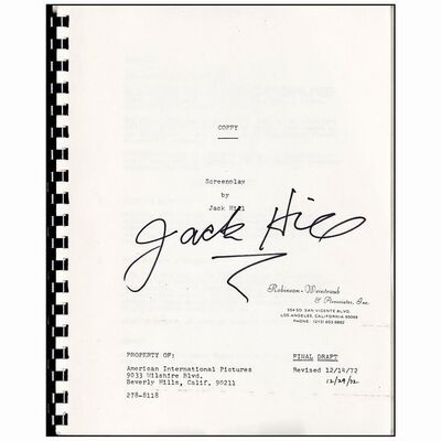82. Autographed Copy Script (8.5" x 11") Signed by Director Jack Hill; Revised Final Draft; Very Fine ### COFFY (1973)