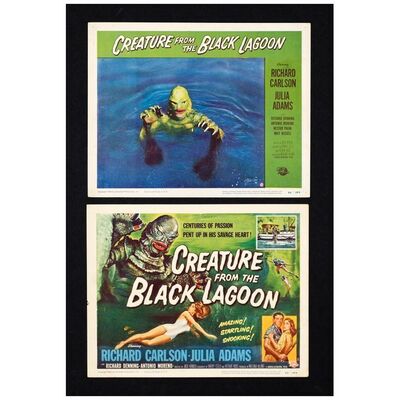 87. Title Lobby Card and Scene Card (11" x 14"); Very Fine ### CREATURE FROM THE BLACK LAGOON (1954)