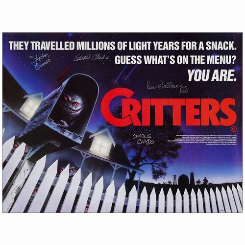 89. British Quad (30" x 40") Signed by Dee Wallace, Charlie, Stephen, and Edward Chiodo.; Very Fine- Rolled ### CRITTERS (1986)