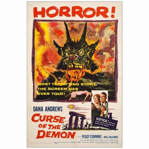 91. One Sheet (27" x 41"); Fine+ on Linen ### CURSE OF THE DEMON (1958)