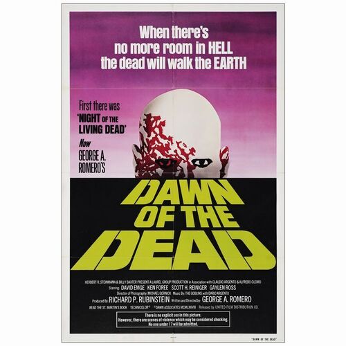 96. One Sheet (27" x 41"); Green Text Style; Very Fine Folded ### DAWN OF THE DEAD (1978)