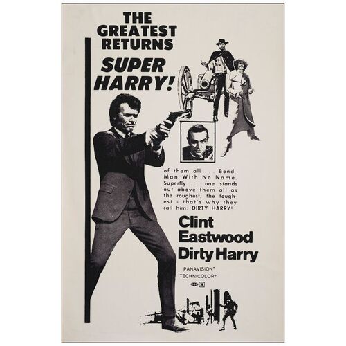 106. One Sheet (27" x 41") From the David Frangioni Collection; Triple Bill Style; Very Fine Folded ### DIRTY HARRY (c.1973)