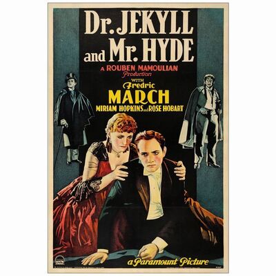 109. One Sheet (27" x 41"); Style B, Stone Litho; Very Fine on Linen ### DR. JEKYLL AND MR. HYDE (1931)