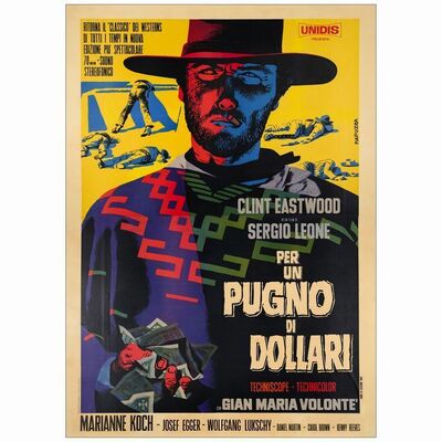 126. Italian 4-Fogli (55" x 77"); Country-of-Origin; Very Fine on Linen ### A FISTFUL OF DOLLARS (R-1968)