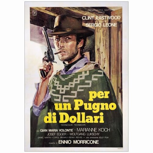 127. Italian 4 Fogli (55" x 78"); Country-of-Origin; Fine on Linen ### A FISTFUL OF DOLLARS (R-1976)
