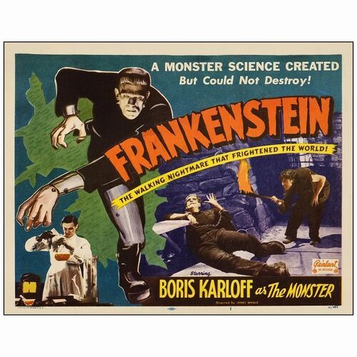 137. Title Lobby Card (11" x 14" ); Fine+ ### FRANKENSTEIN (R-1951)