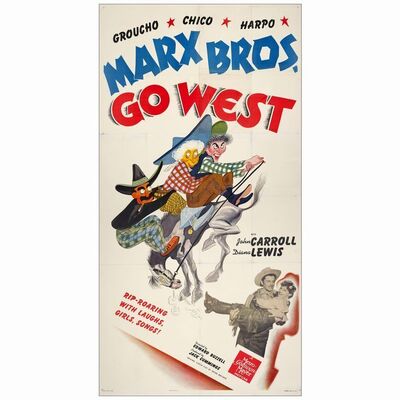150. Three Sheet (41" x 79"); Style A; Very Fine on Linen ### GO WEST (1940)