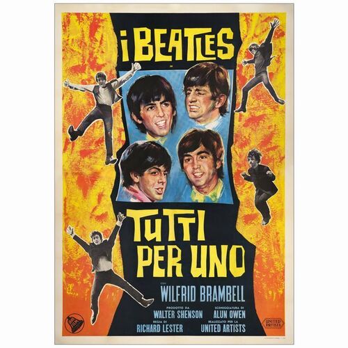 166. Italian 4-Fogli (55" x 77"); Very Fine- on Linen ### A HARD DAY'S NIGHT (1964)