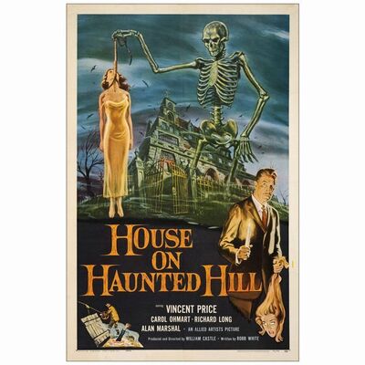 180. One Sheet (27" x 41"); Very Fine- on Linen ### HOUSE ON HAUNTED HILL (1959)