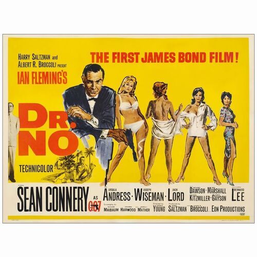 196. British Quad (30" x 40"); Country-of-Origin; Very Good- on Linen ### JAMES BOND: DR. NO (1962)