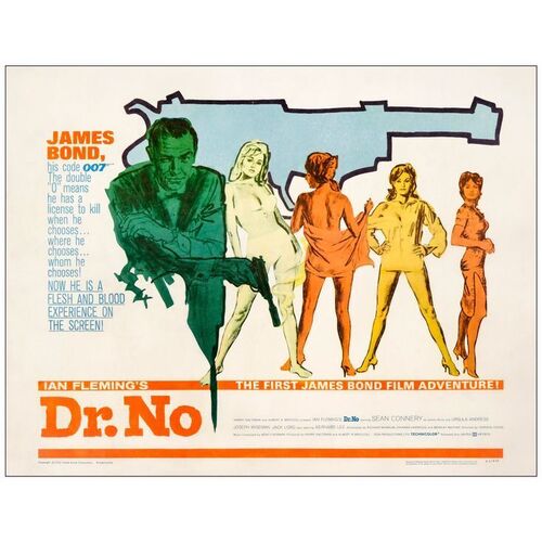 197. Half Sheet (22" x 28"); Fine+ on Paper ### JAMES BOND: DR. NO (1962)