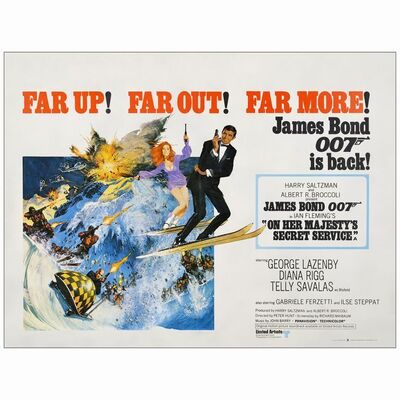 216. British Quad (30" x 40"); Country-of-Origin; Fine on Linen ### JAMES BOND: ON HER MAJESTY'S SECRET SERVICE (1969)