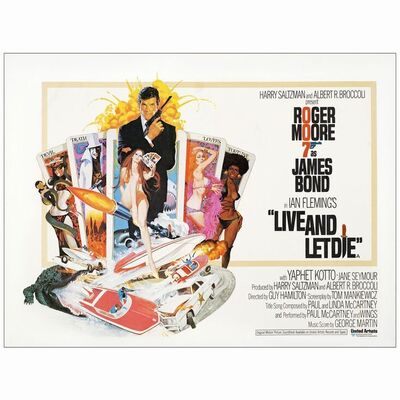 220. British Quad (30" x 40"); Country-of-Origin; Very Fine on Linen ### JAMES BOND: LIVE AND LET DIE (1973)