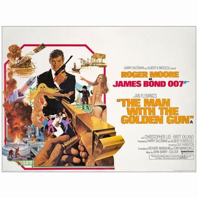 222. British Quad (30" x 40"); Country-of-Origin; Very Fine on Linen ### JAMES BOND: THE MAN WITH THE GOLDEN GUN (1974)