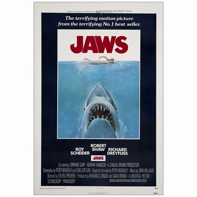226. One Sheet (27.25" x 40.75"); Fine+ on Linen ### JAWS (1975)
