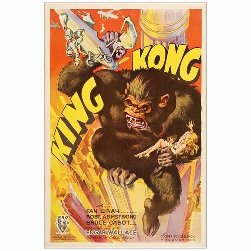 231. One Sheet (27" x 41"); Style A, Stone Litho; Very Fine+ on Paper ### KING KONG (1933)