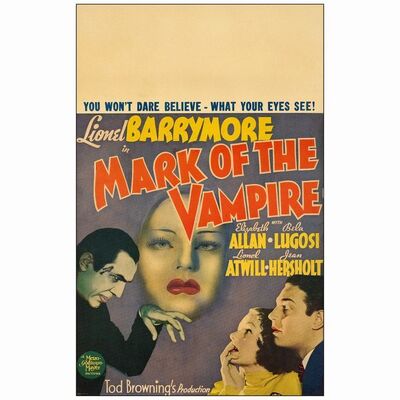257. Full-Bleed Window Card (14" x 22"); Fine+ on Paper ### MARK OF THE VAMPIRE (1935)