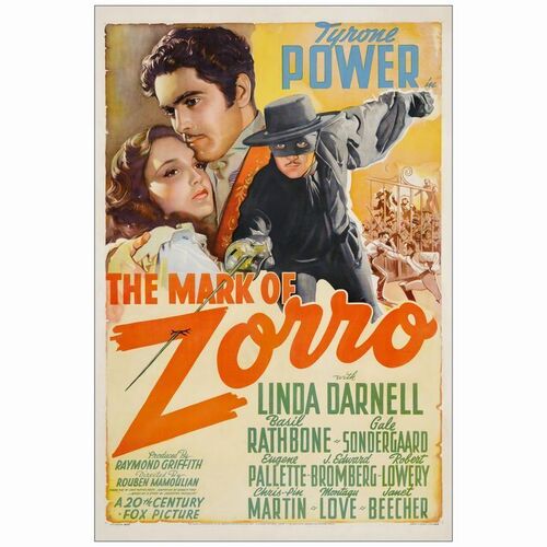 259. One Sheet (27" x 41"); Style A; Very Fine- on Linen ### THE MARK OF ZORRO (1940)